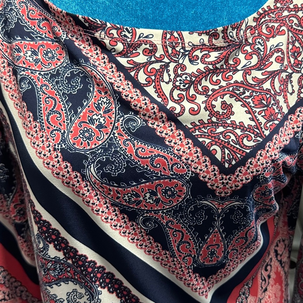 MT Collection Abstract Retro 3/4 sleeve dress